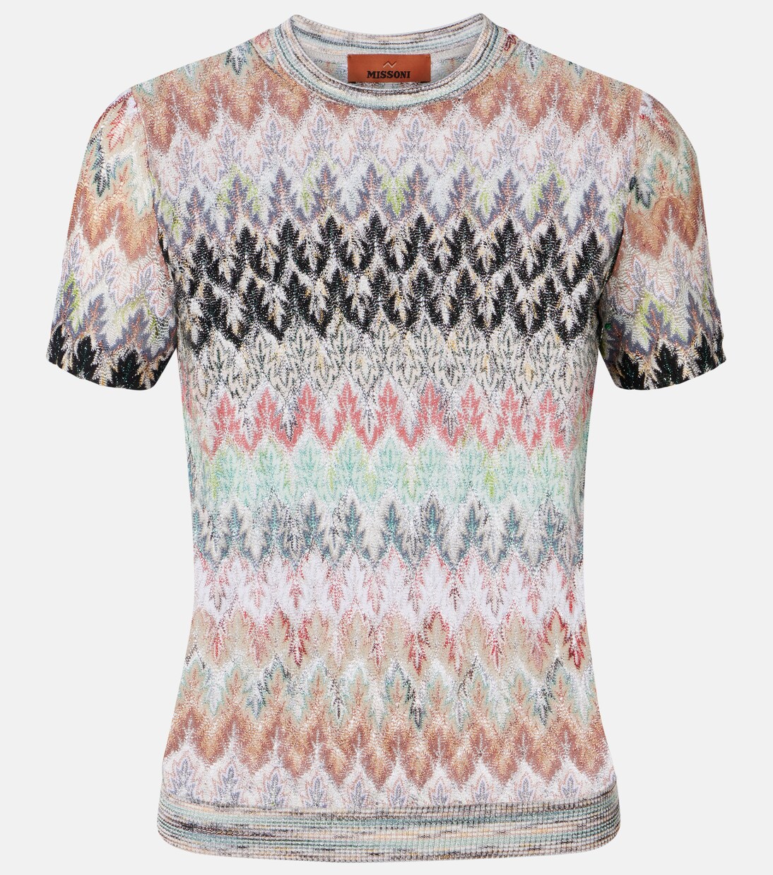 Zigzag锯齿图案金属丝面料T恤 | Missoni