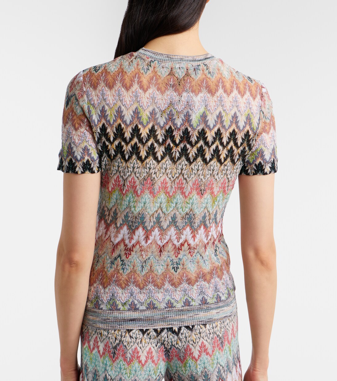 Zigzag锯齿图案金属丝面料T恤 | Missoni