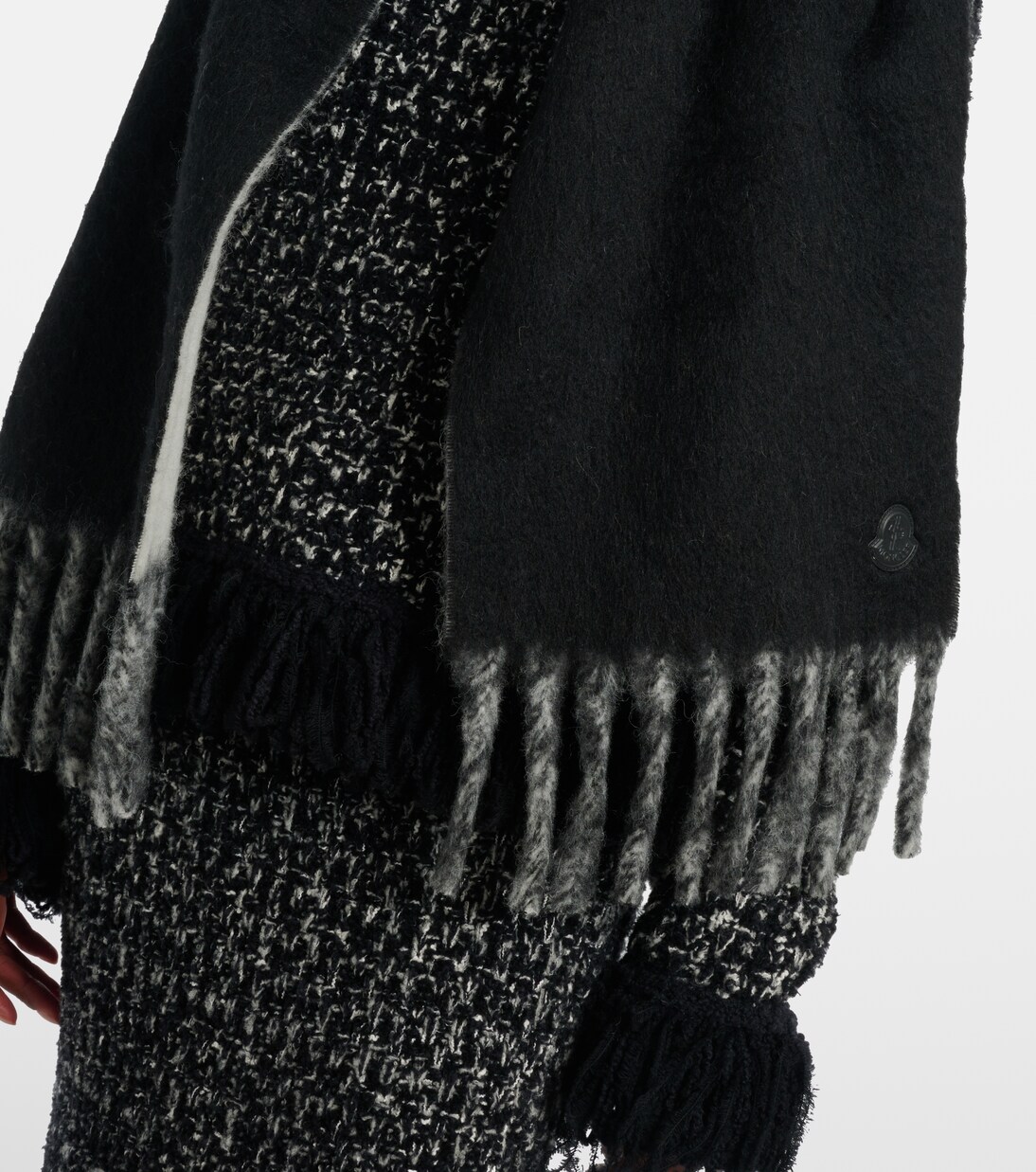Logo alpaca and wool-blend scarf | Moncler