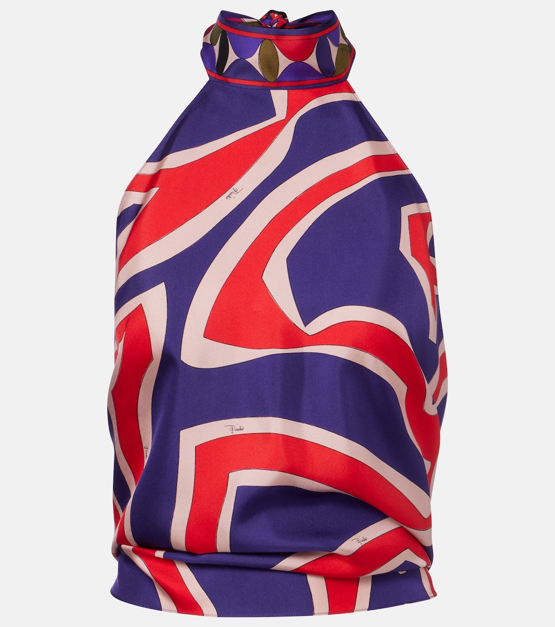 Labirinto halterneck silk satin top | Pucci