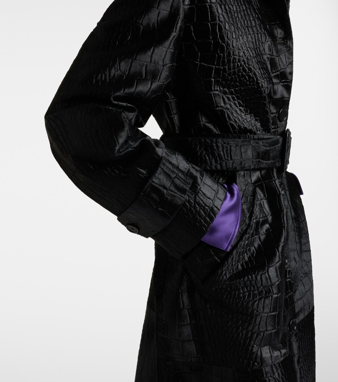 Auger croc-effect calf hair coat | Joseph