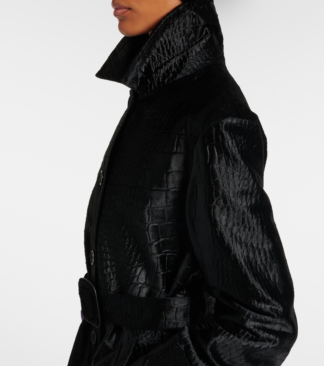 Auger croc-effect calf hair coat | Joseph