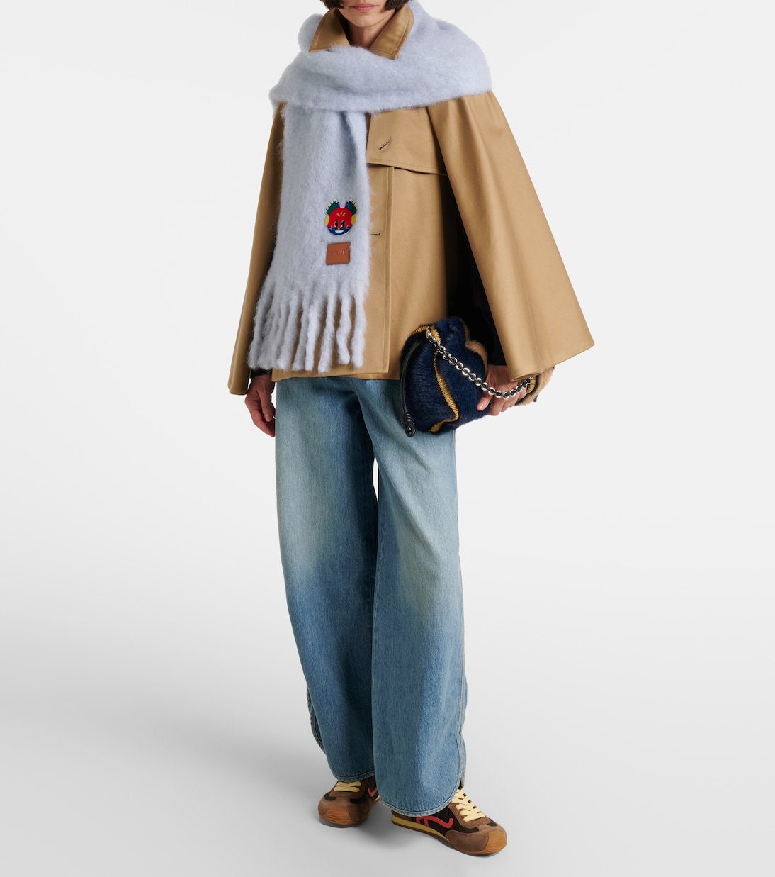 Embroidered mohair and wool-blend scarf | Loewe