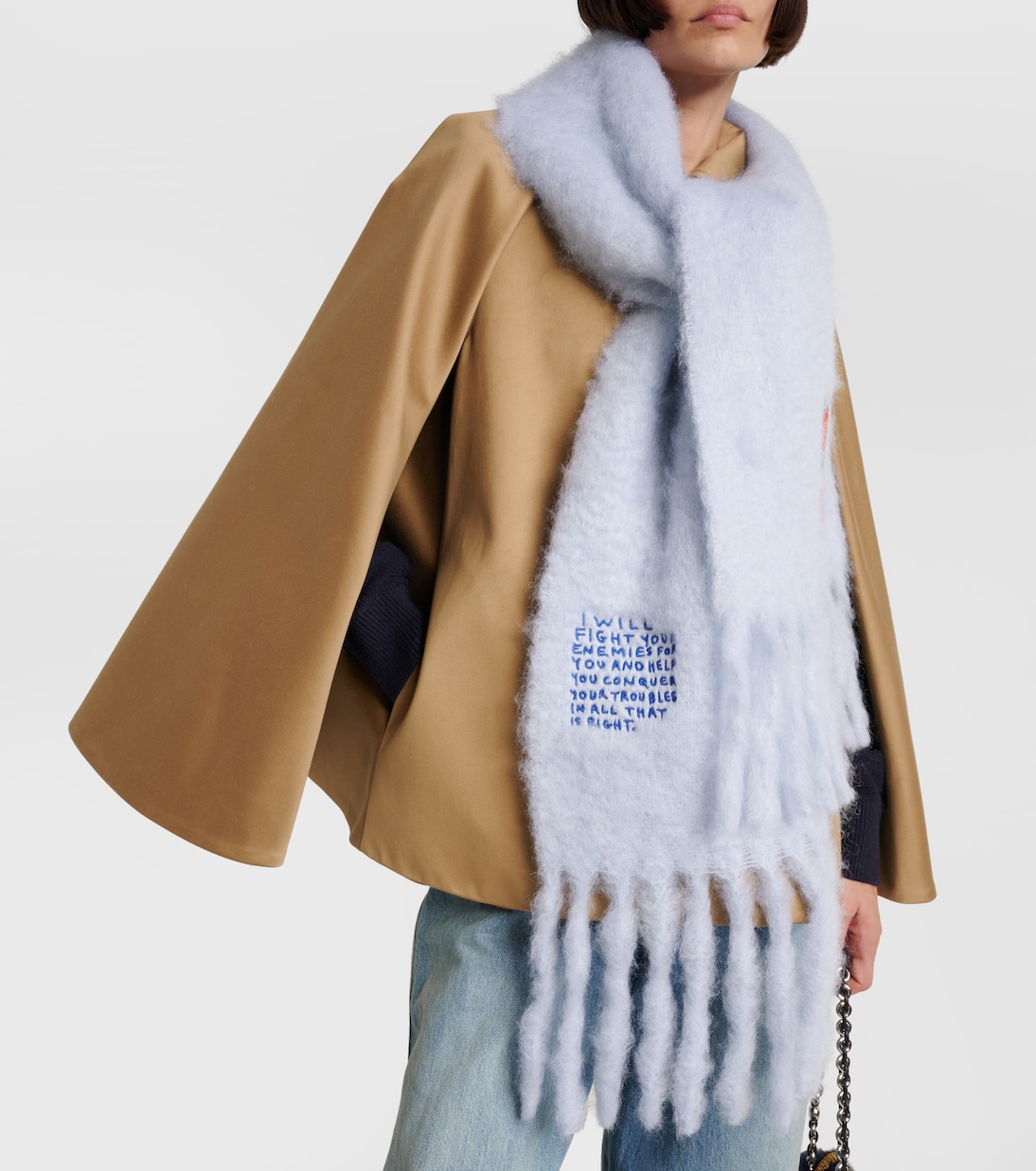Embroidered mohair and wool-blend scarf | Loewe