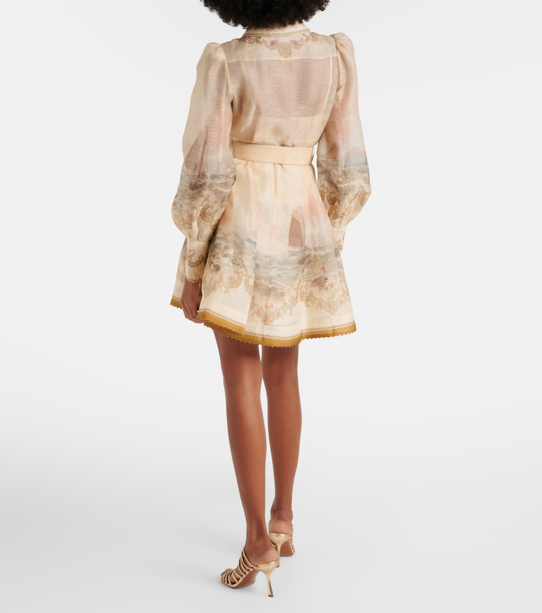 Rebellion Marine printed linen and silk minidress | Zimmermann