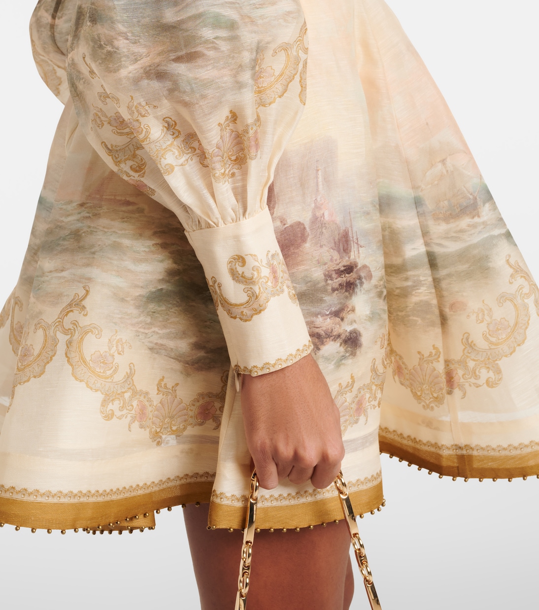 Rebellion Marine printed linen and silk minidress | Zimmermann