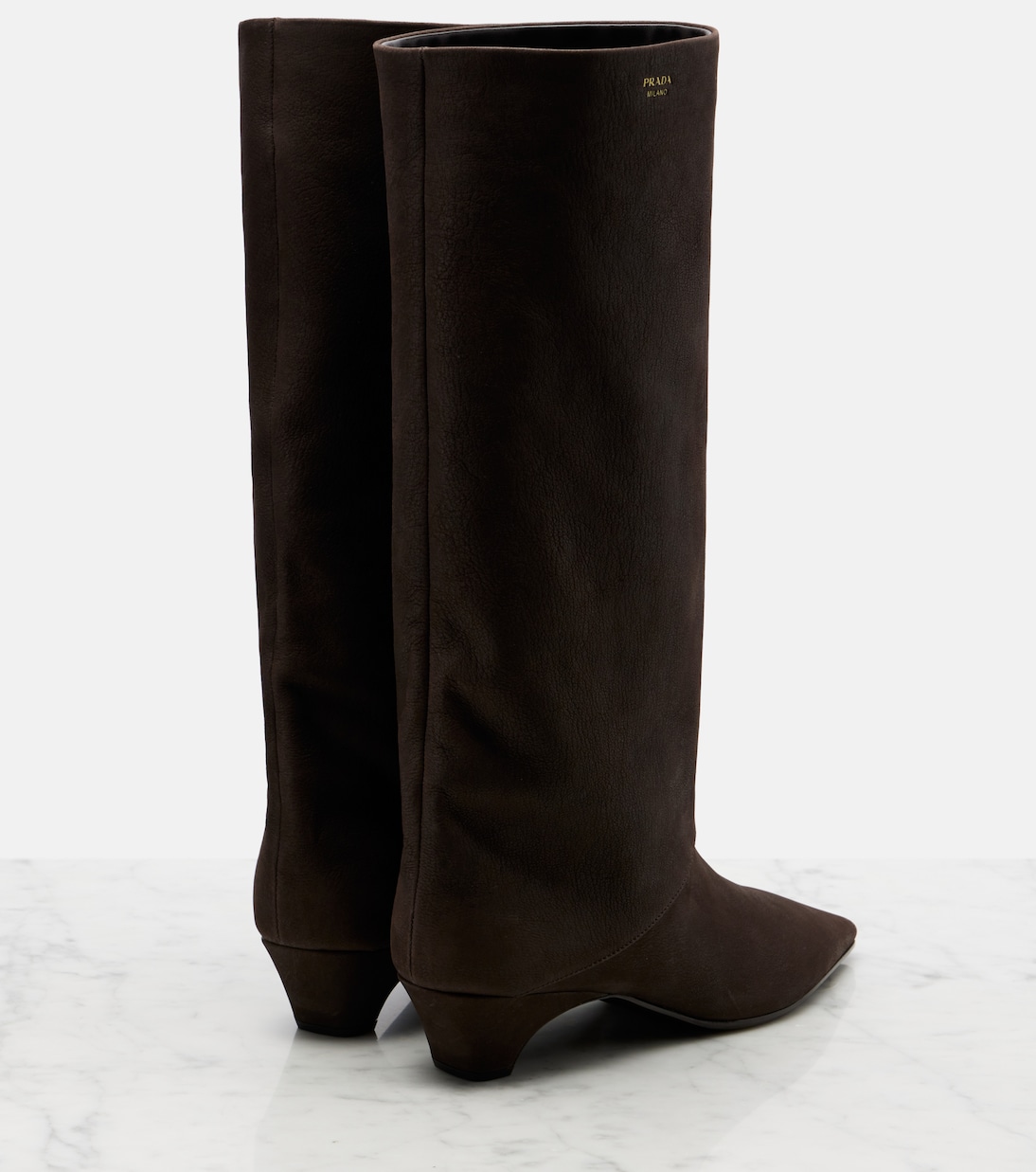 Leather knee-high boots | Prada