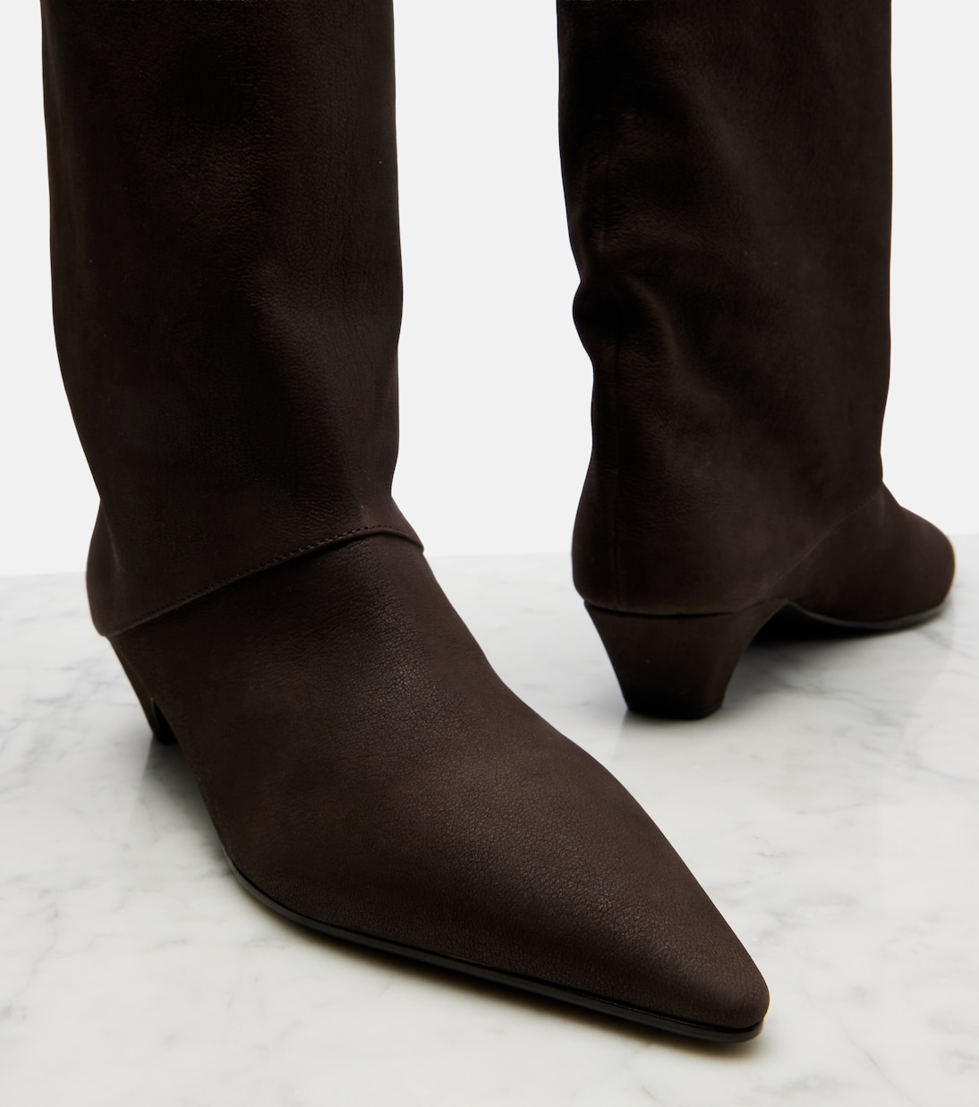 Leather knee-high boots | Prada