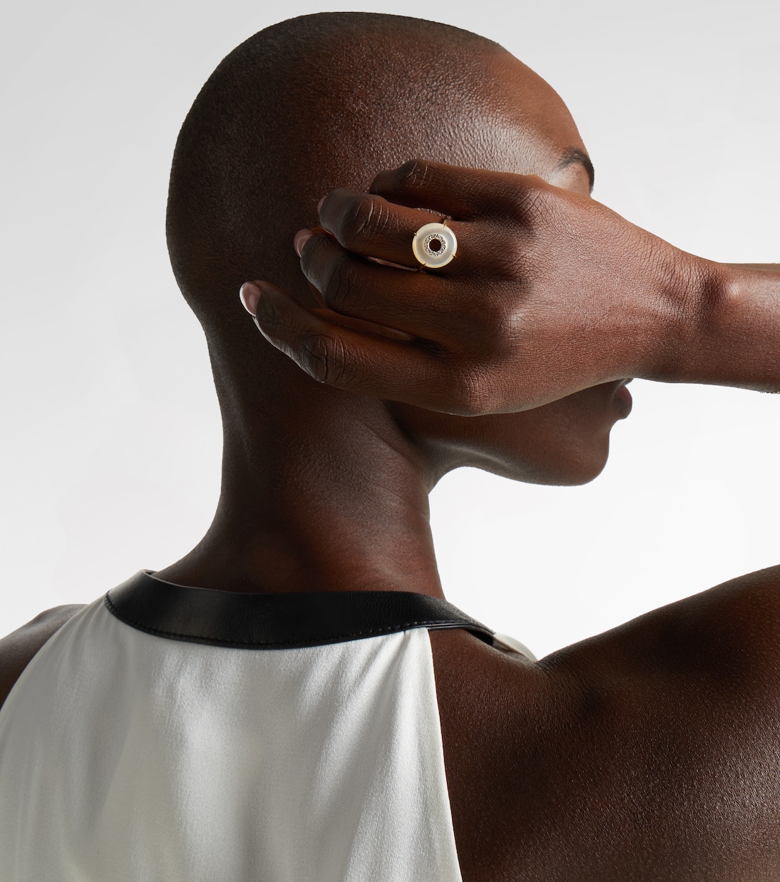 Bague en or 14 ct (585/1000) avec diamants et perles | Mateo