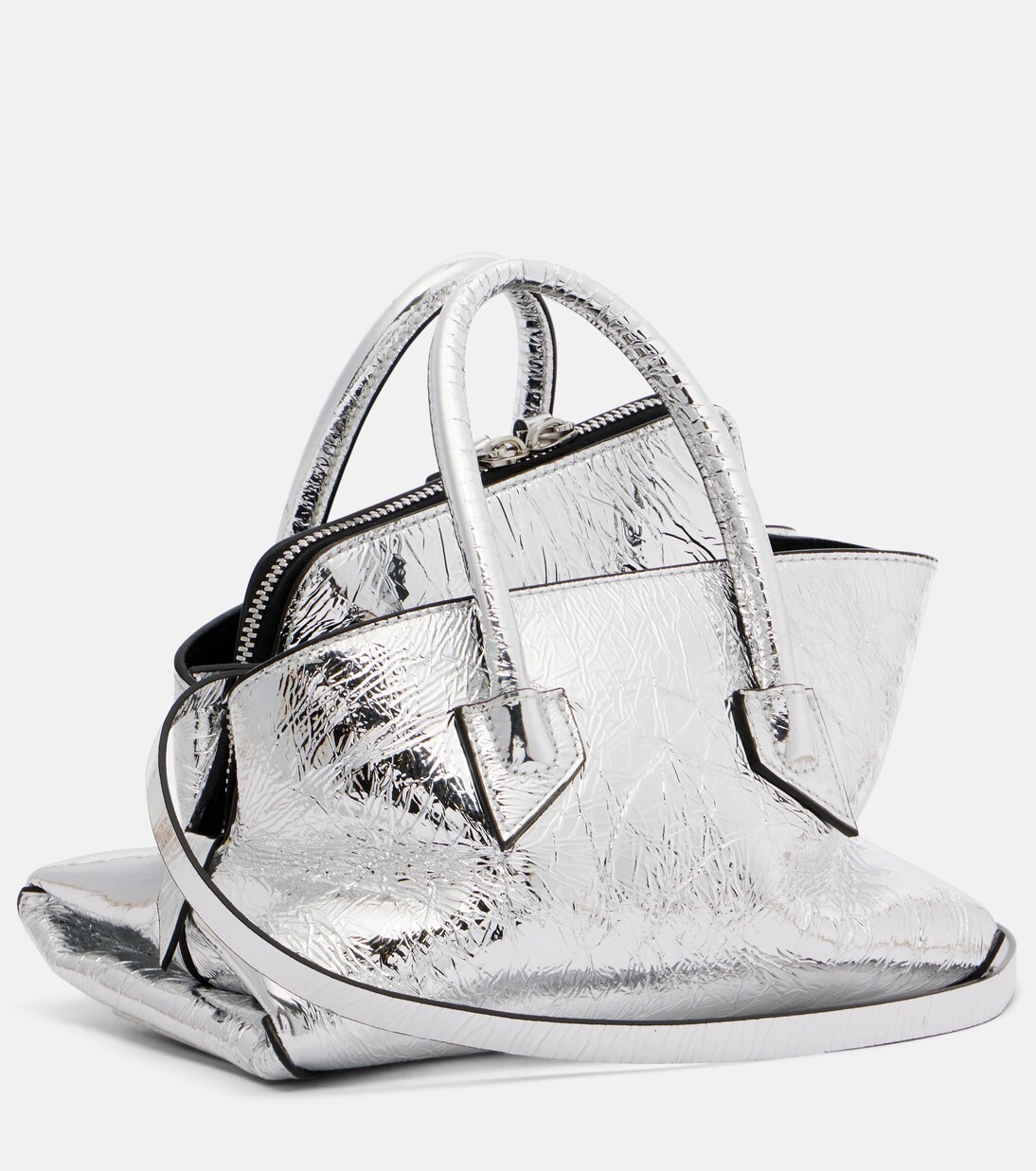 Tote Bag La Passeggiata Mini aus Metallic-Leder | The Attico