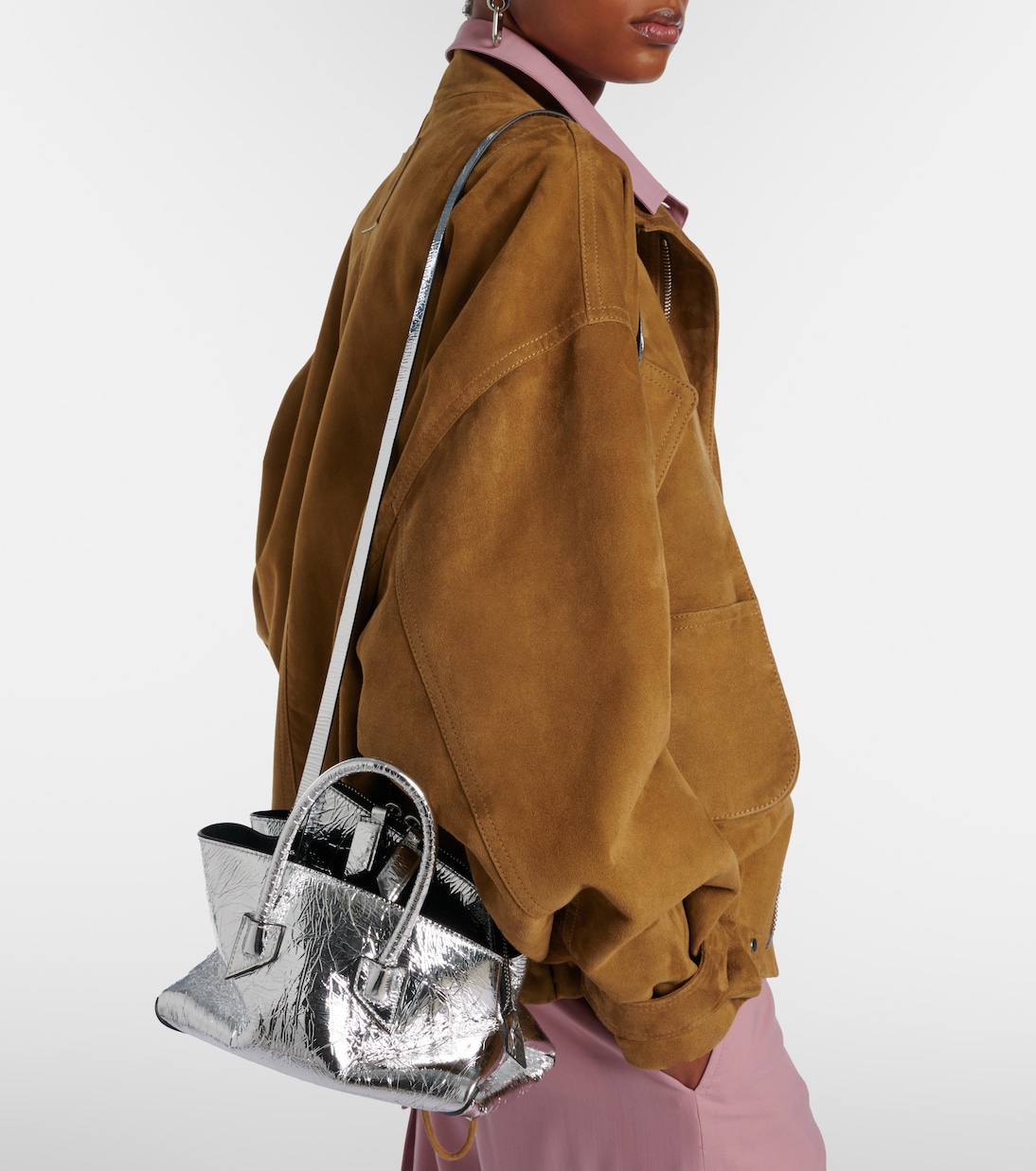 Tote Bag La Passeggiata Mini aus Metallic-Leder | The Attico