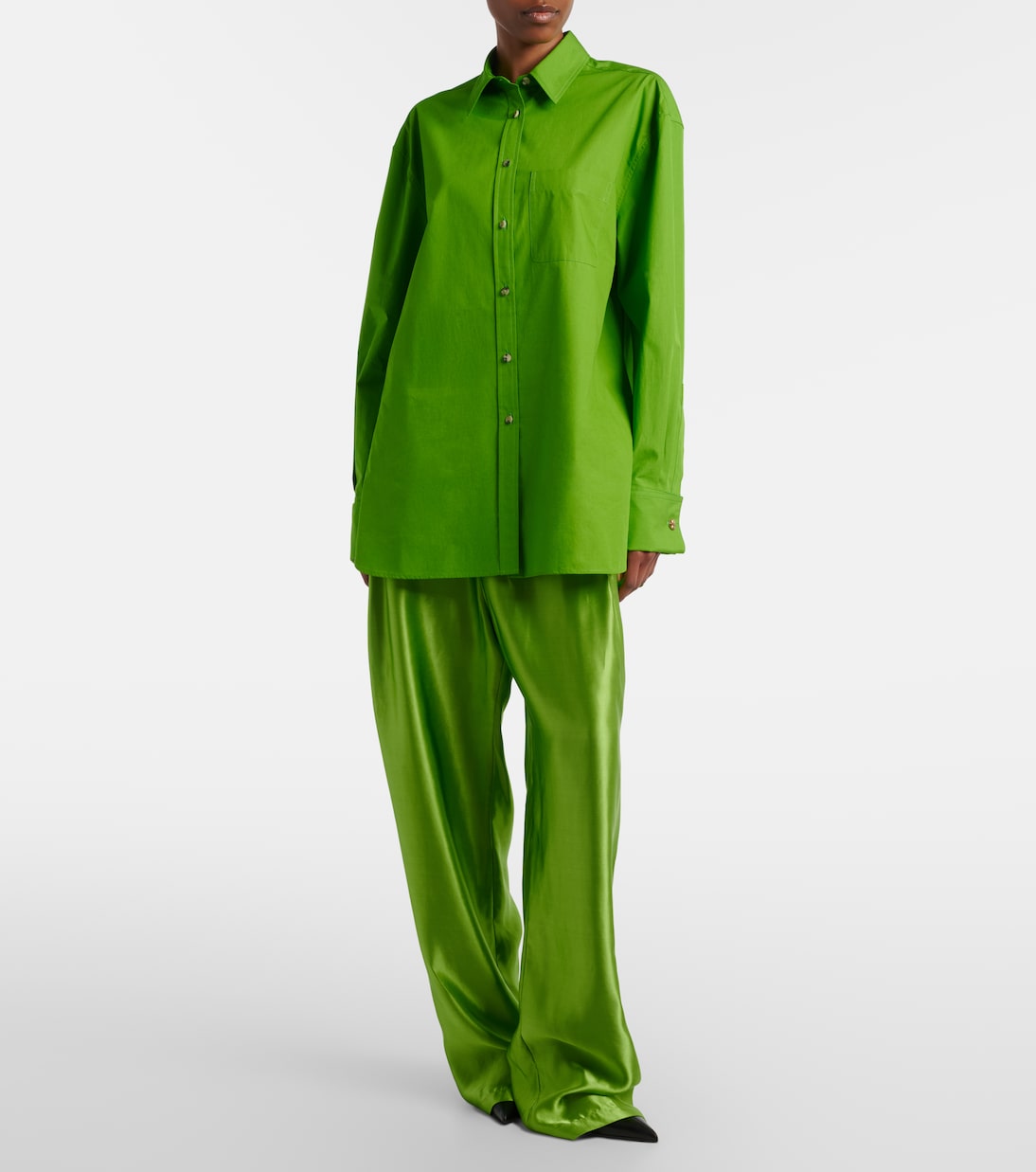 Rohen satin wide-leg pants | Khaite