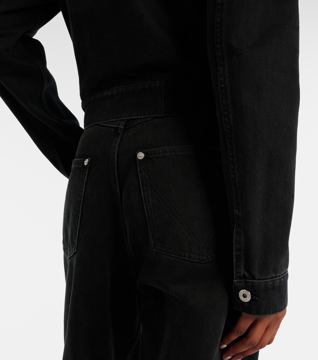 Intrecciato leather-trimmed denim jacket | Bottega Veneta