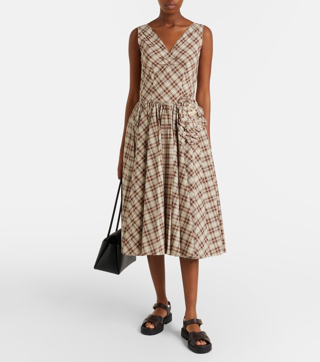 Leather platform sandals | Prada