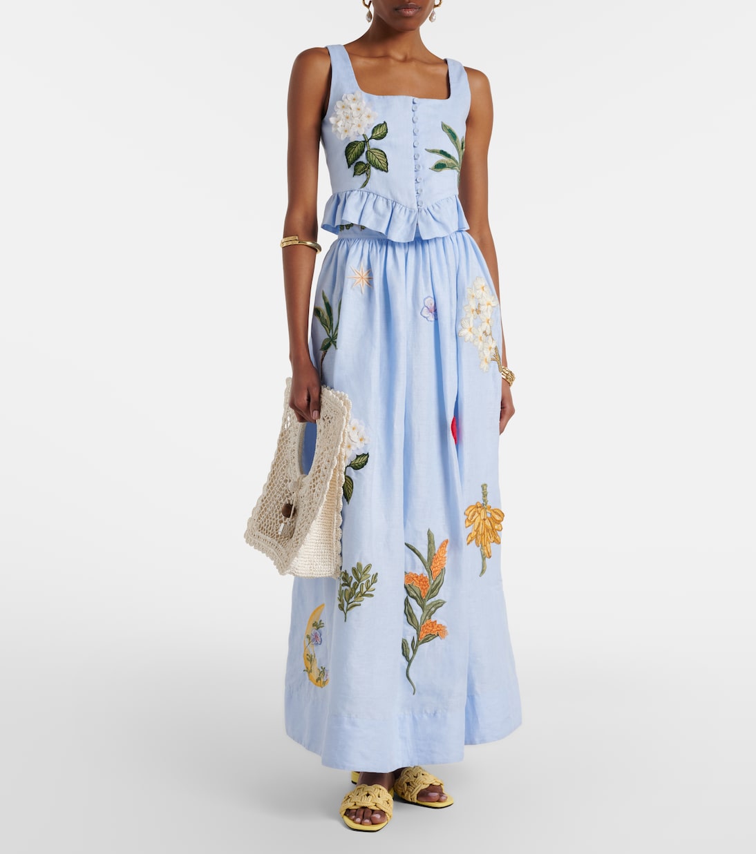 x Andrea Wild Eslabón linen crop top | Agua by Agua Bendita