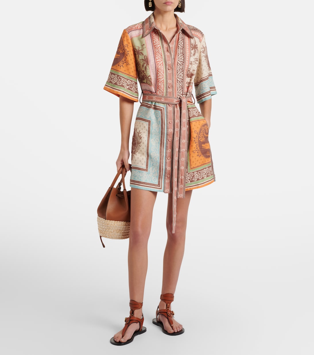 Alberta printed linen shirt dress | Alémais