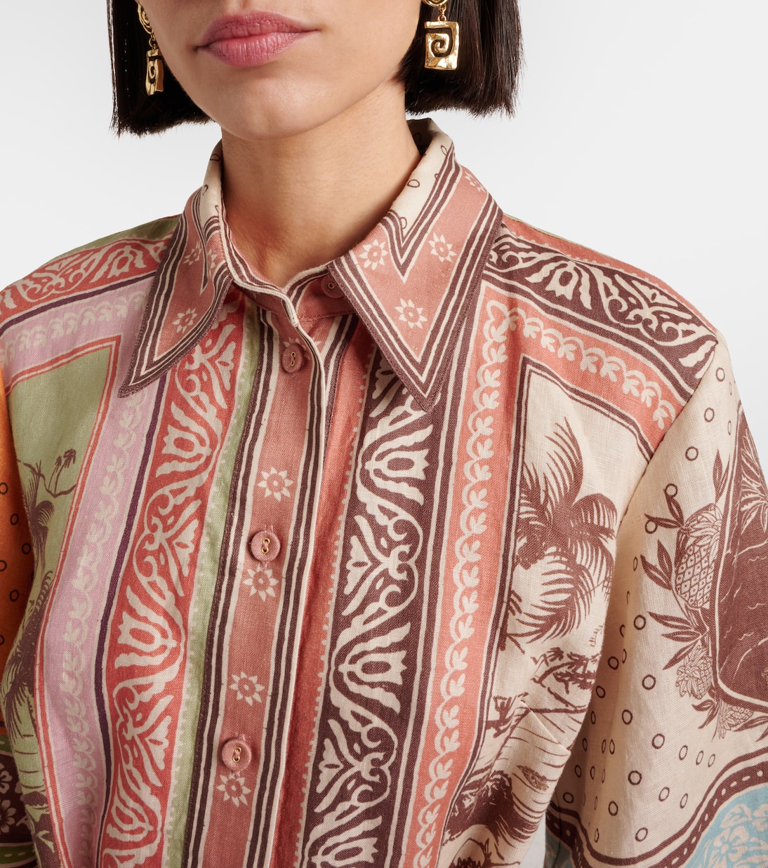 Alberta printed linen shirt dress | Alémais
