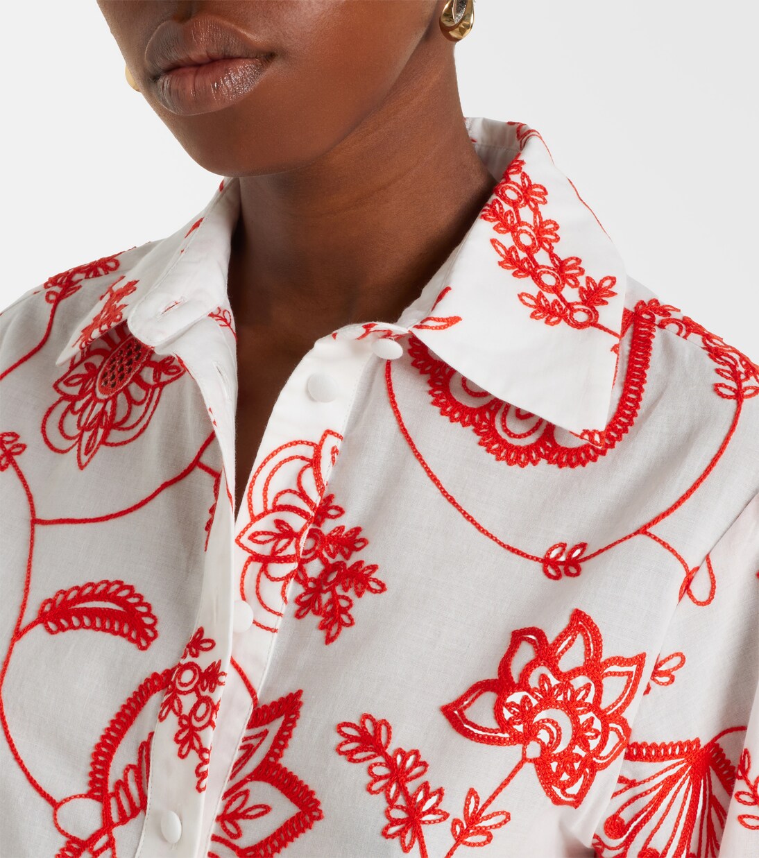 Izana embroidered cotton-blend shirt | Eres