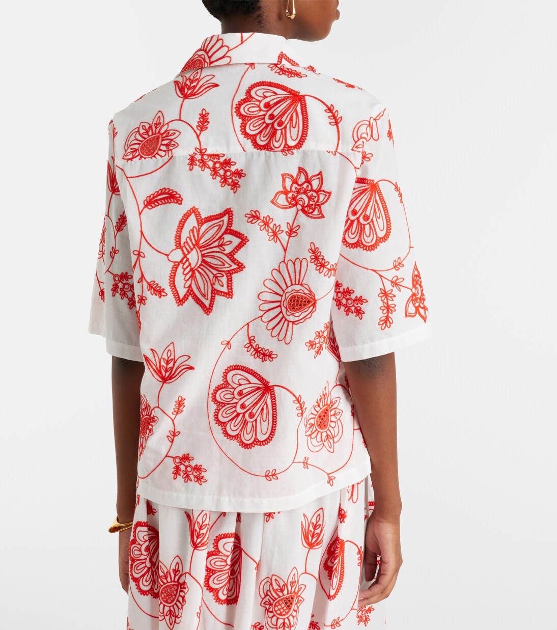 Izana embroidered cotton-blend shirt | Eres