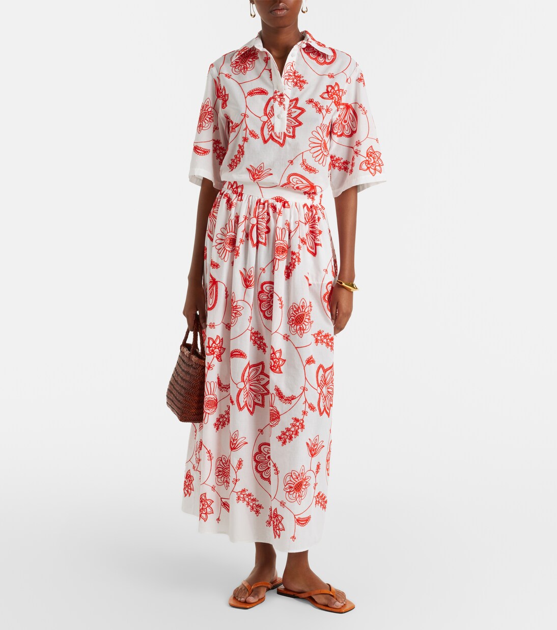 Izana embroidered cotton-blend shirt | Eres