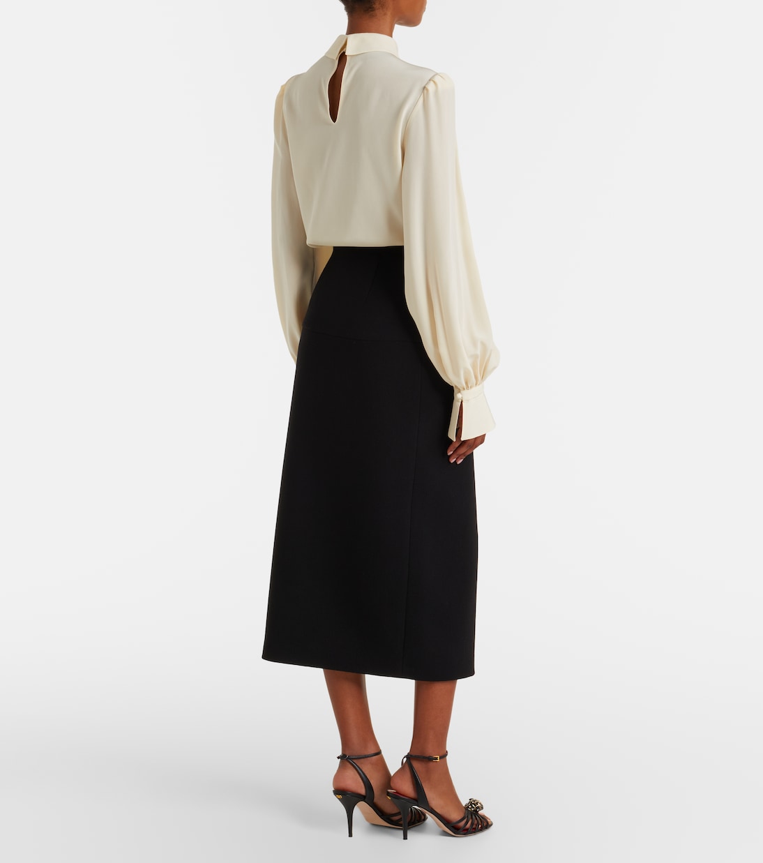 Virgin wool crêpe pencil skirt | Valentino