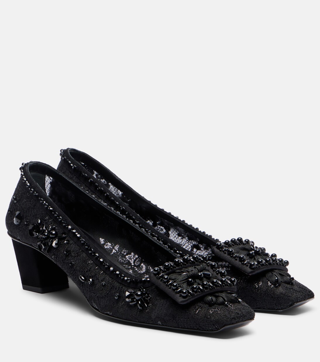 Belle Vivier embellished lace pumps | Roger Vivier