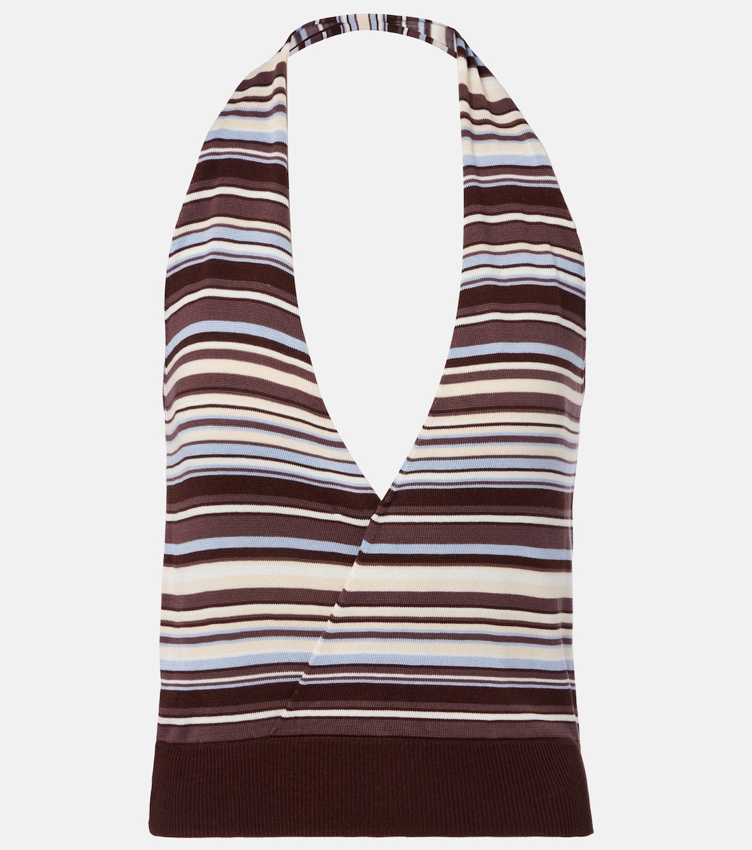 Knitted striped halterneck top | Aya Muse