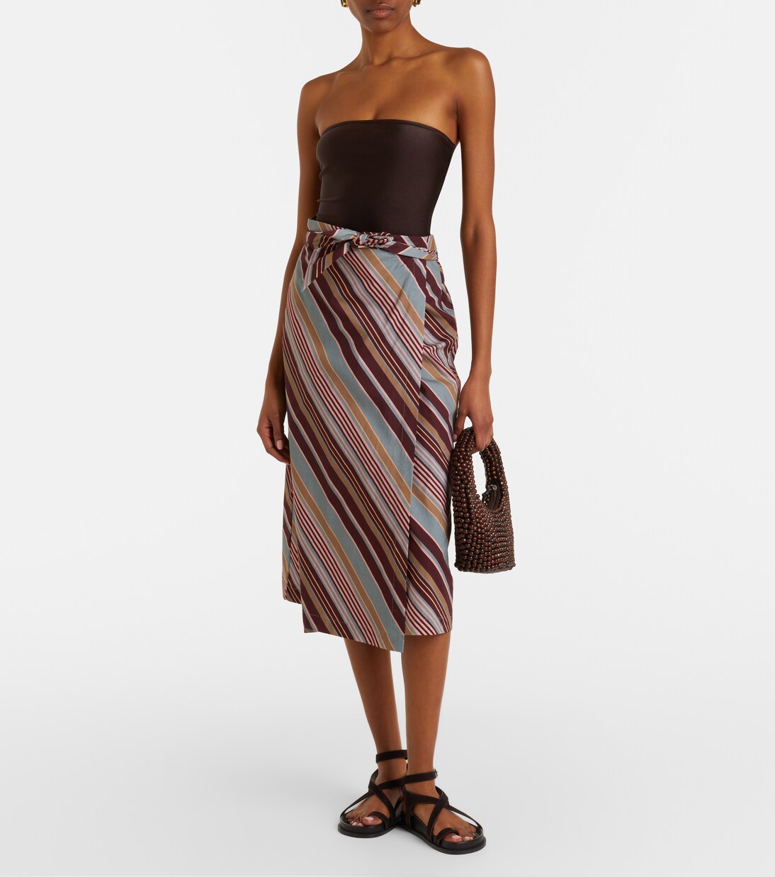 Pareo de mezcla de algodón a rayas | Adriana Degreas