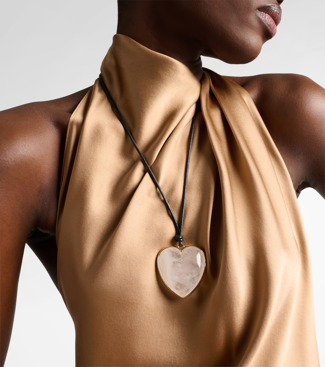 Halskette aus Leder mit Quarz | Jennifer Fisher