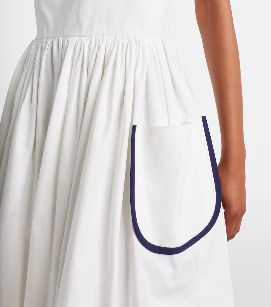 Cotton and linen midi dress | Prada