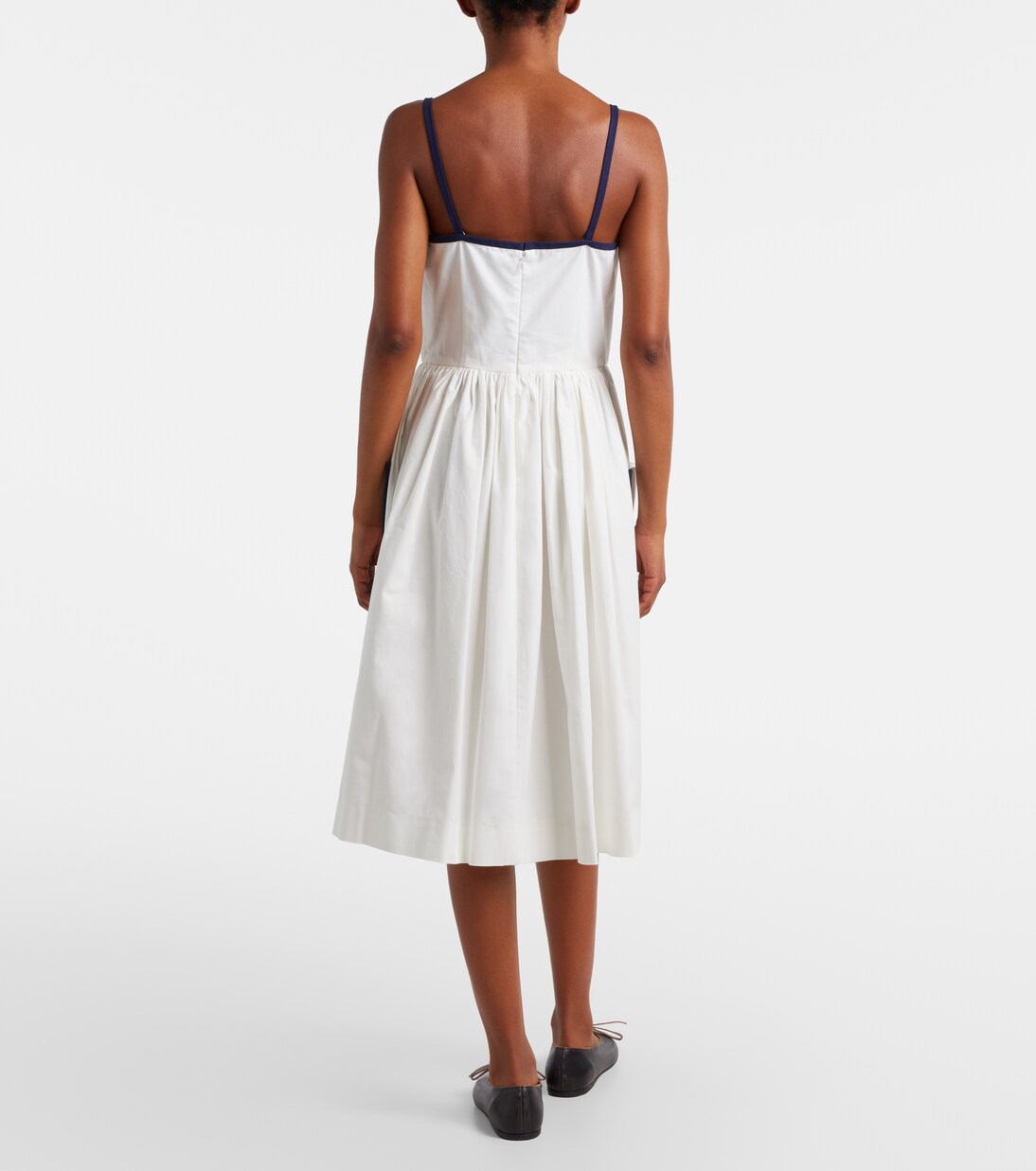 Cotton and linen midi dress | Prada