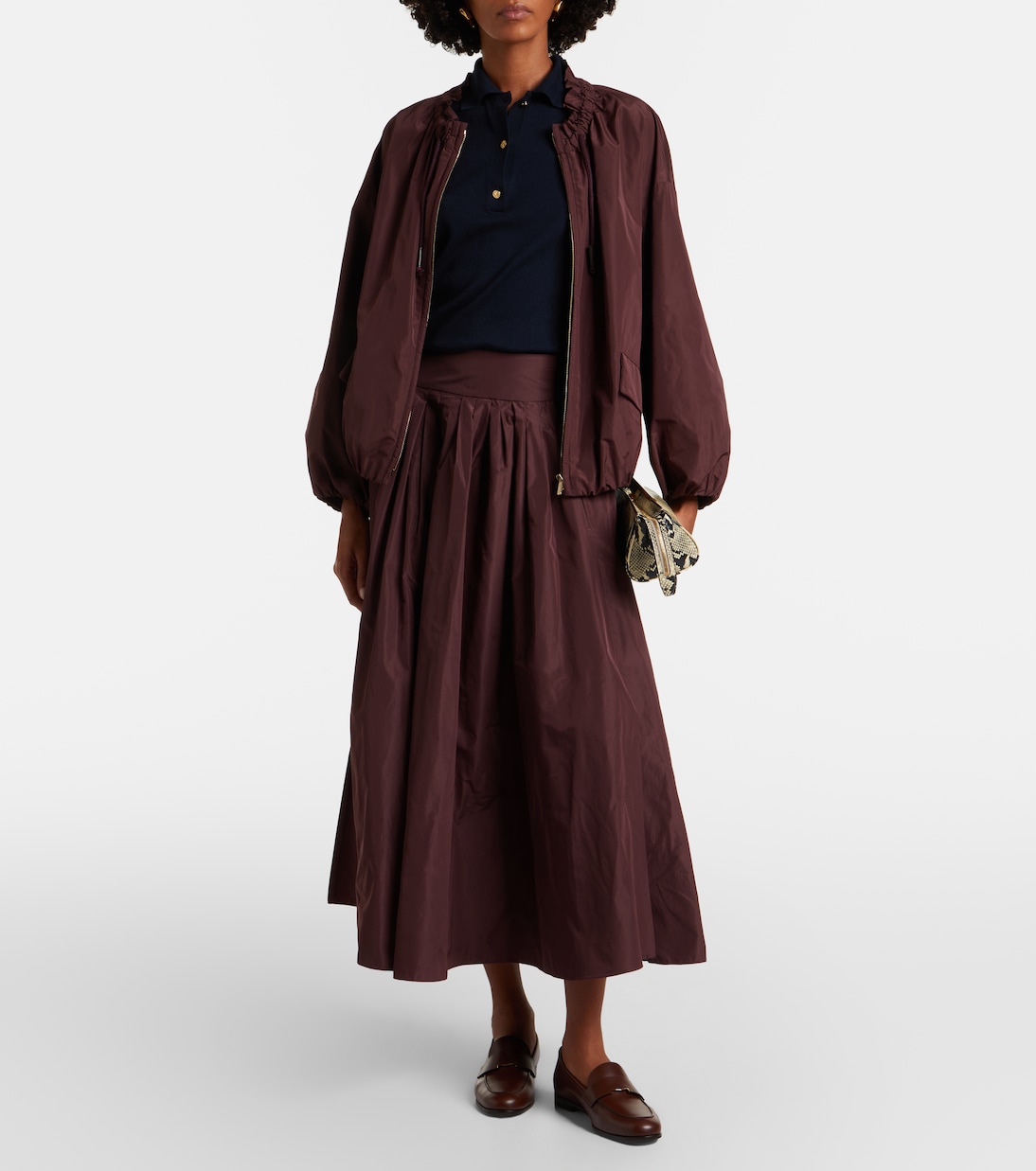 Pleated taffeta midi skirt | 'S Max Mara
