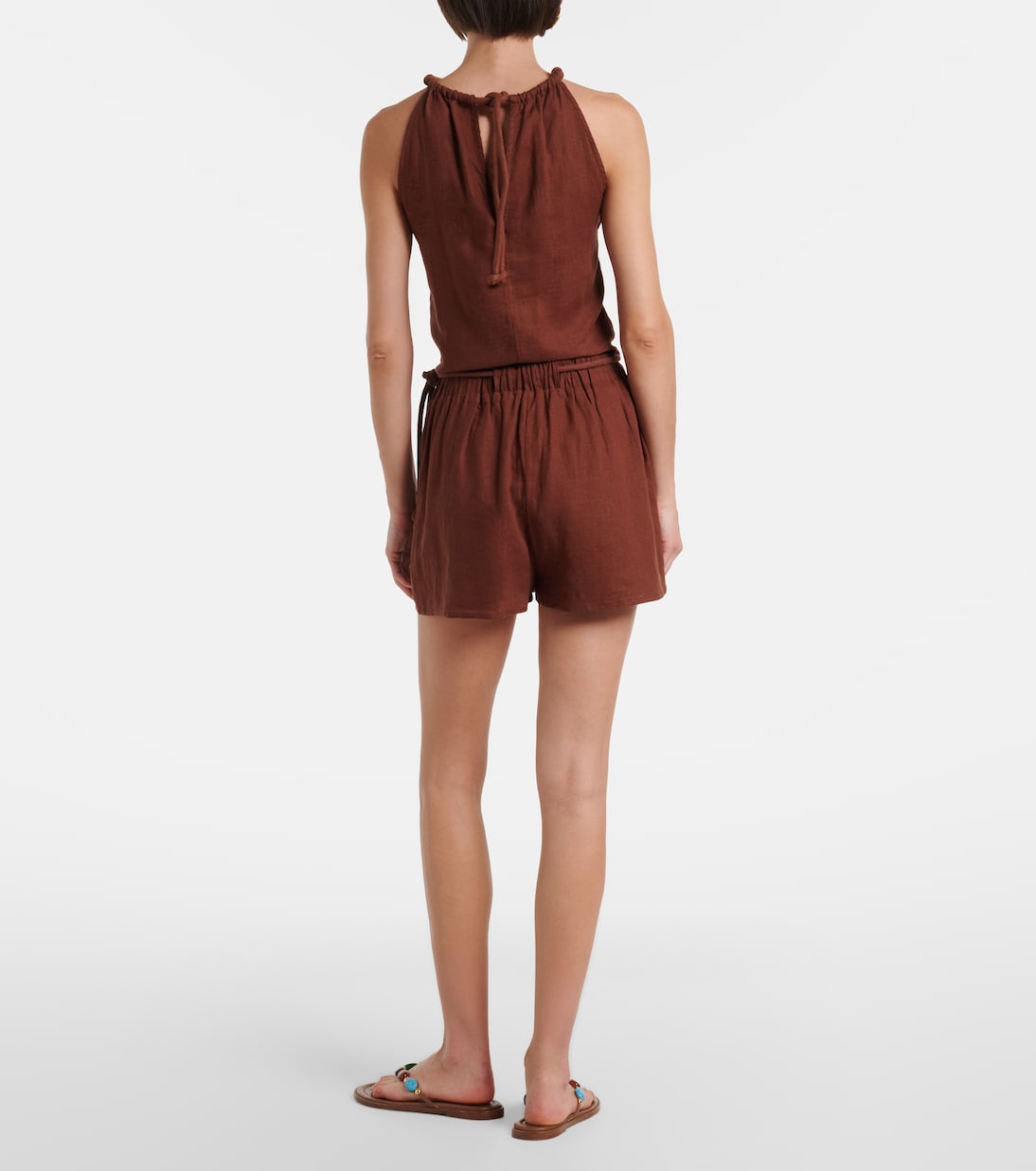 Janet linen-blend shorts  | ViX Paula Hermanny