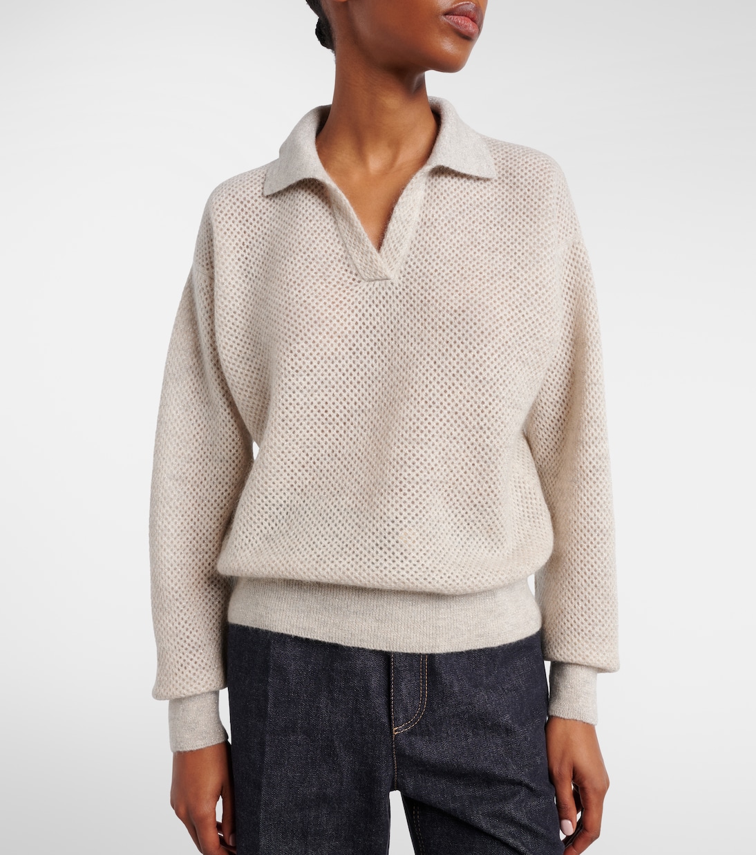 Polopullover offen gestrickt | Brunello Cucinelli
