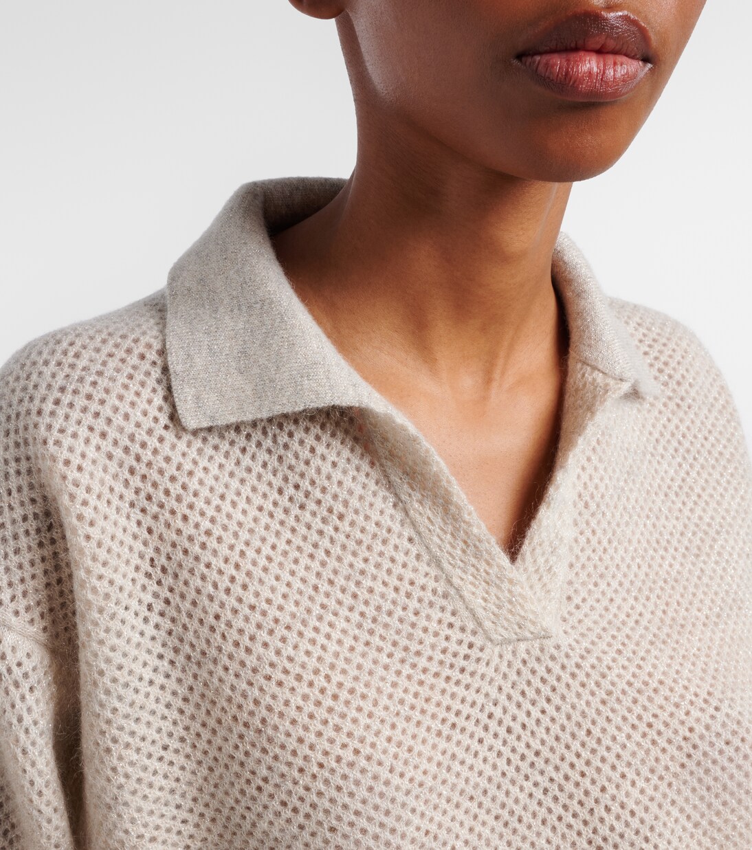 Polopullover offen gestrickt | Brunello Cucinelli