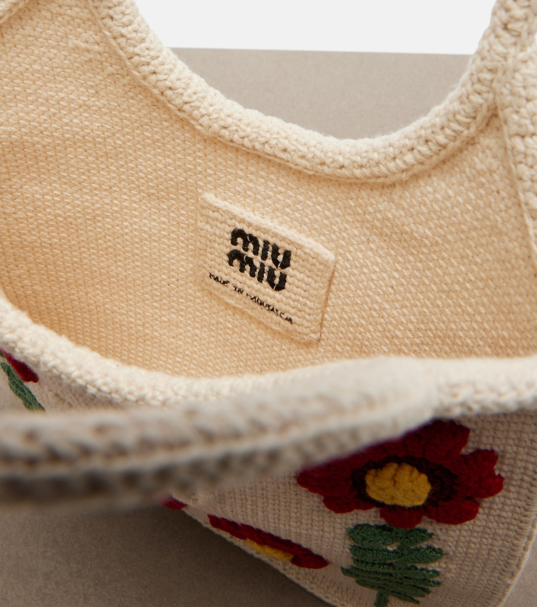 Borsa Ivy in crochet con ricamo | Miu Miu