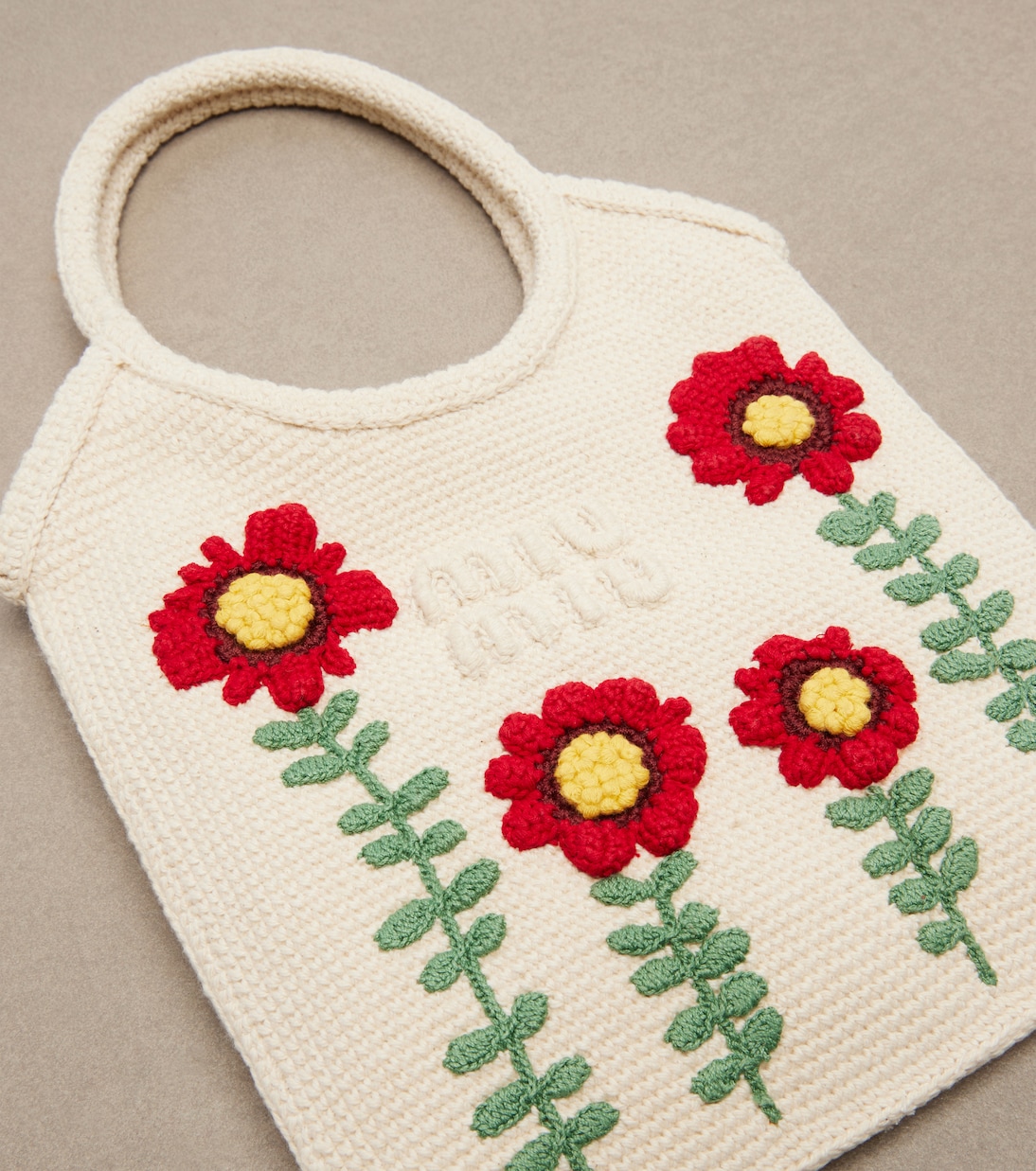 Borsa Ivy in crochet con ricamo | Miu Miu