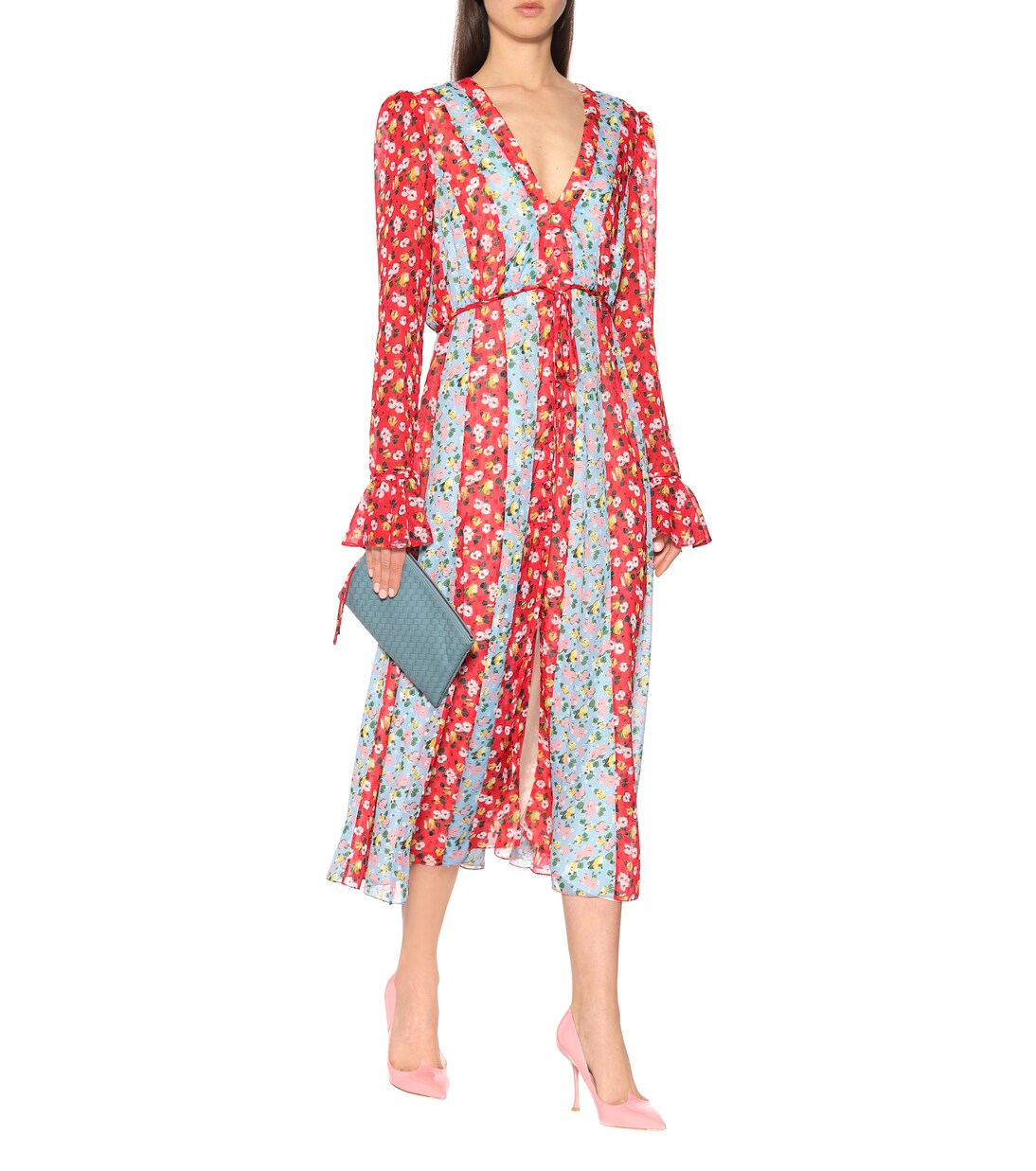 Robe midi imprimée en crêpe | Carolina Herrera