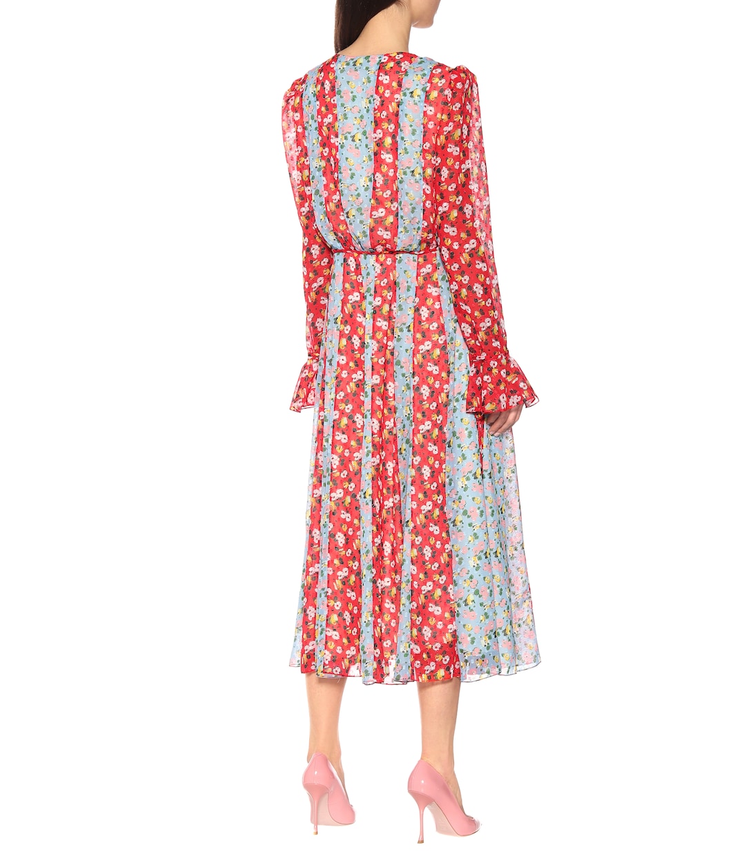 Robe midi imprimée en crêpe | Carolina Herrera