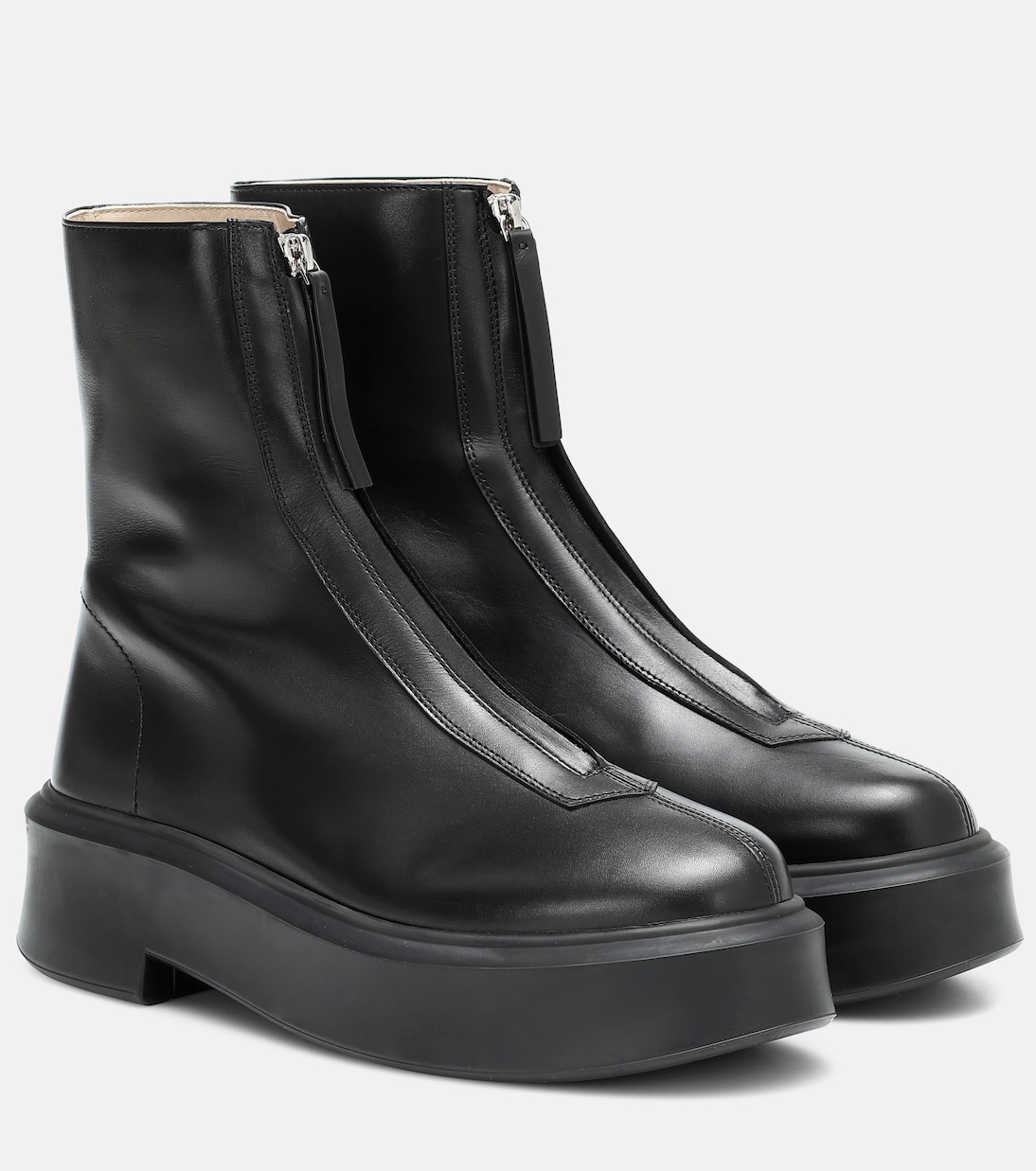 Zipped 1 leather ankle boots | The Row