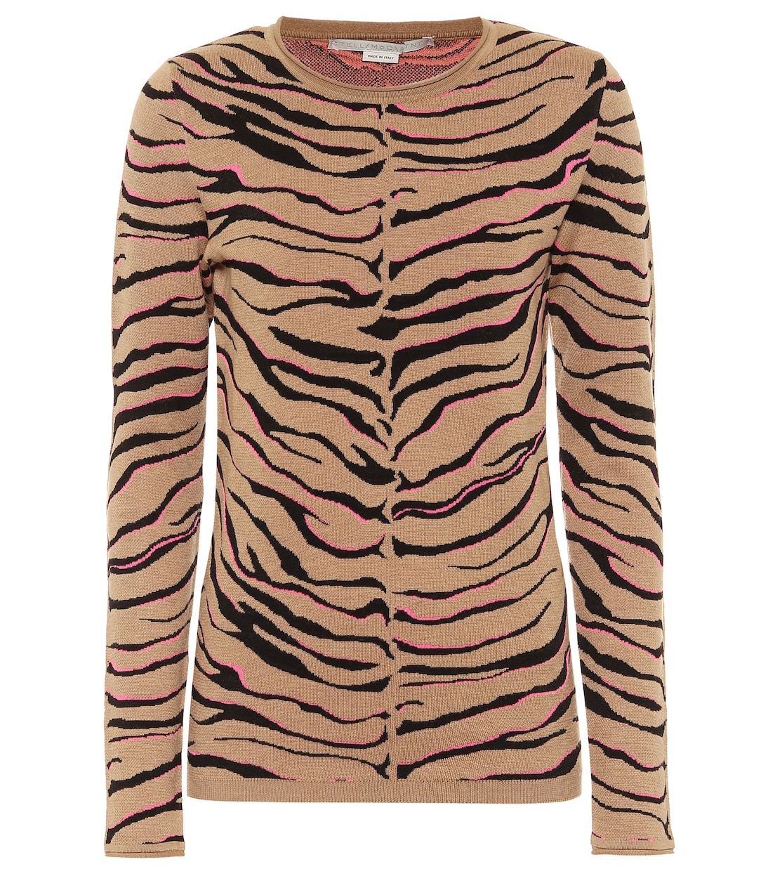 Tiger-print intarsia wool-blend sweater | Stella McCartney