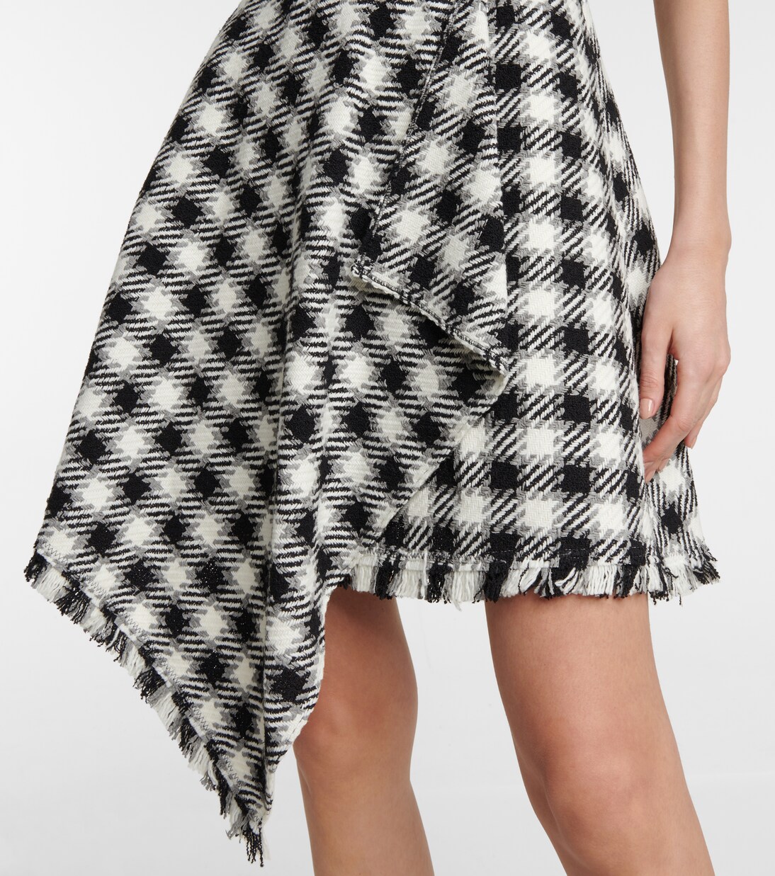 Robe en laine et coton mélangés à carreaux | Oscar de la Renta