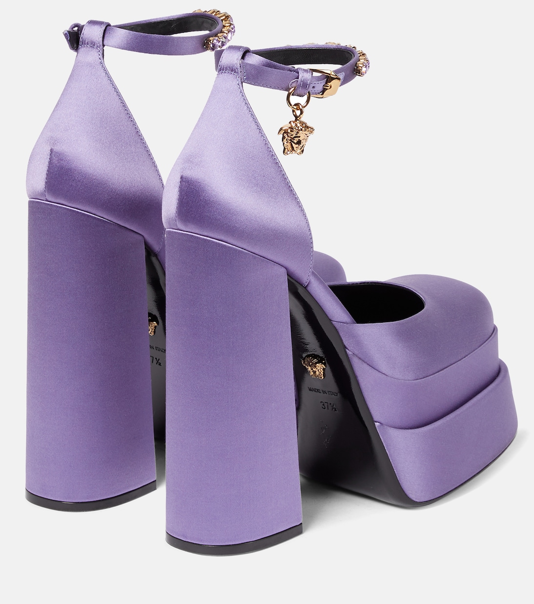 Plateau-Pumps Medusa Aevitas aus Satin | Versace