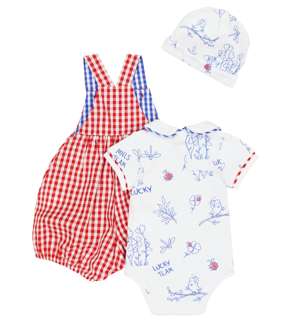 Baby - Salopette, body e berretto in cotone | Monnalisa