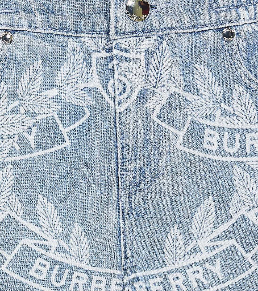 Oak Leaf Crest印花牛仔布短裤 | Burberry Kids