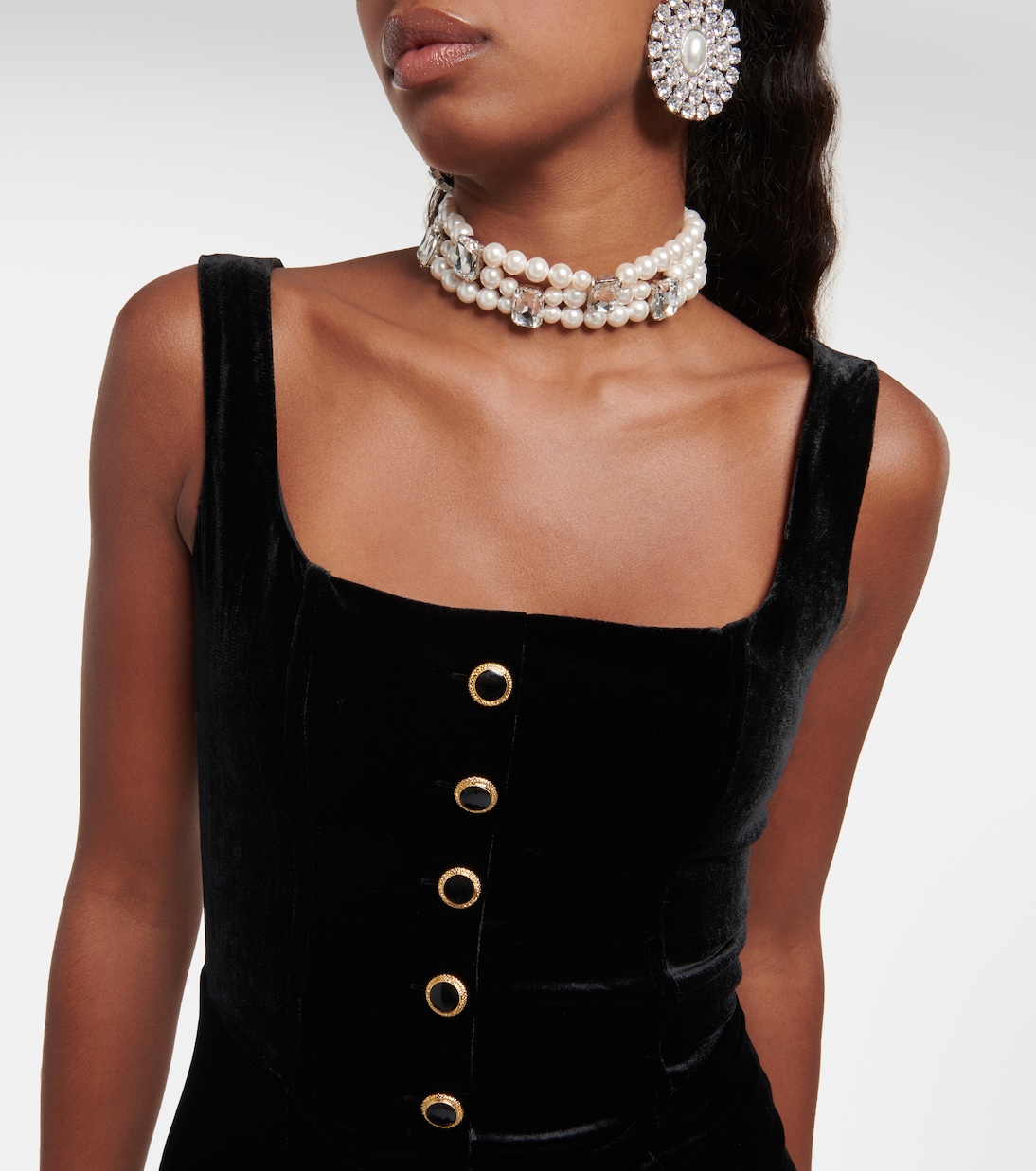 Miniabito in velluto con piume | Alessandra Rich