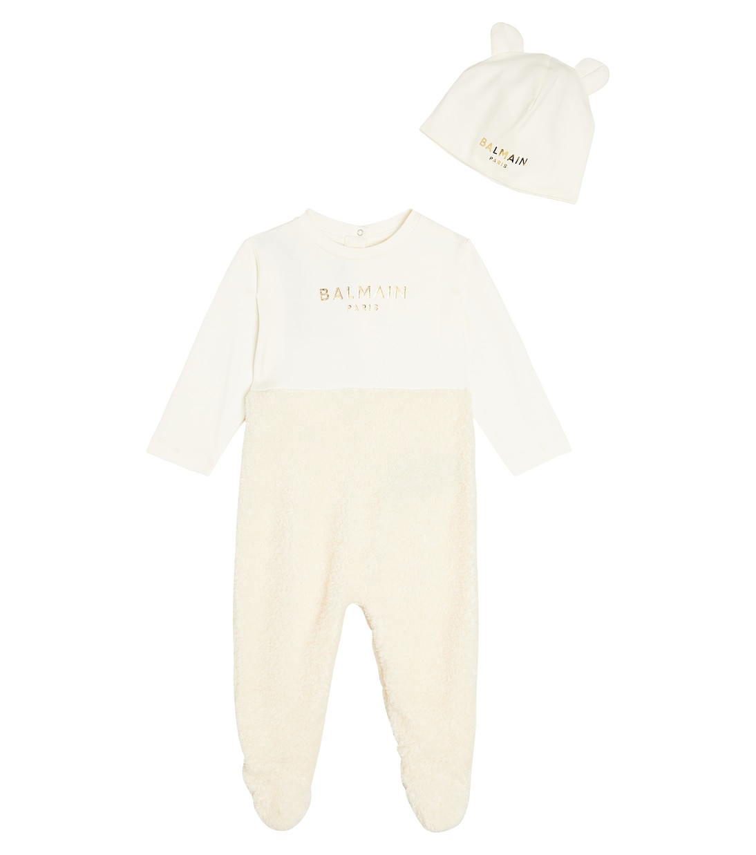 Baby cotton onesie and beanie set | Balmain Kids