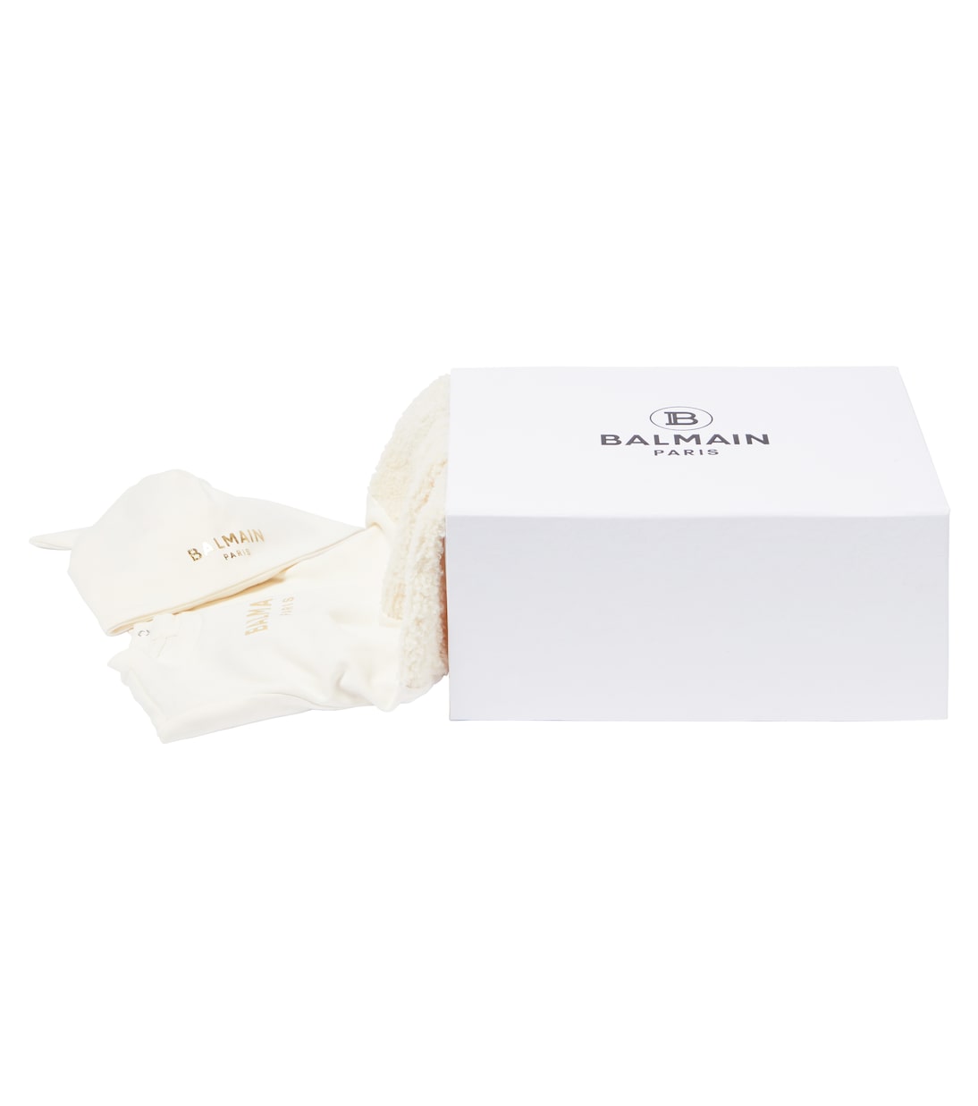 Baby cotton onesie and beanie set | Balmain Kids
