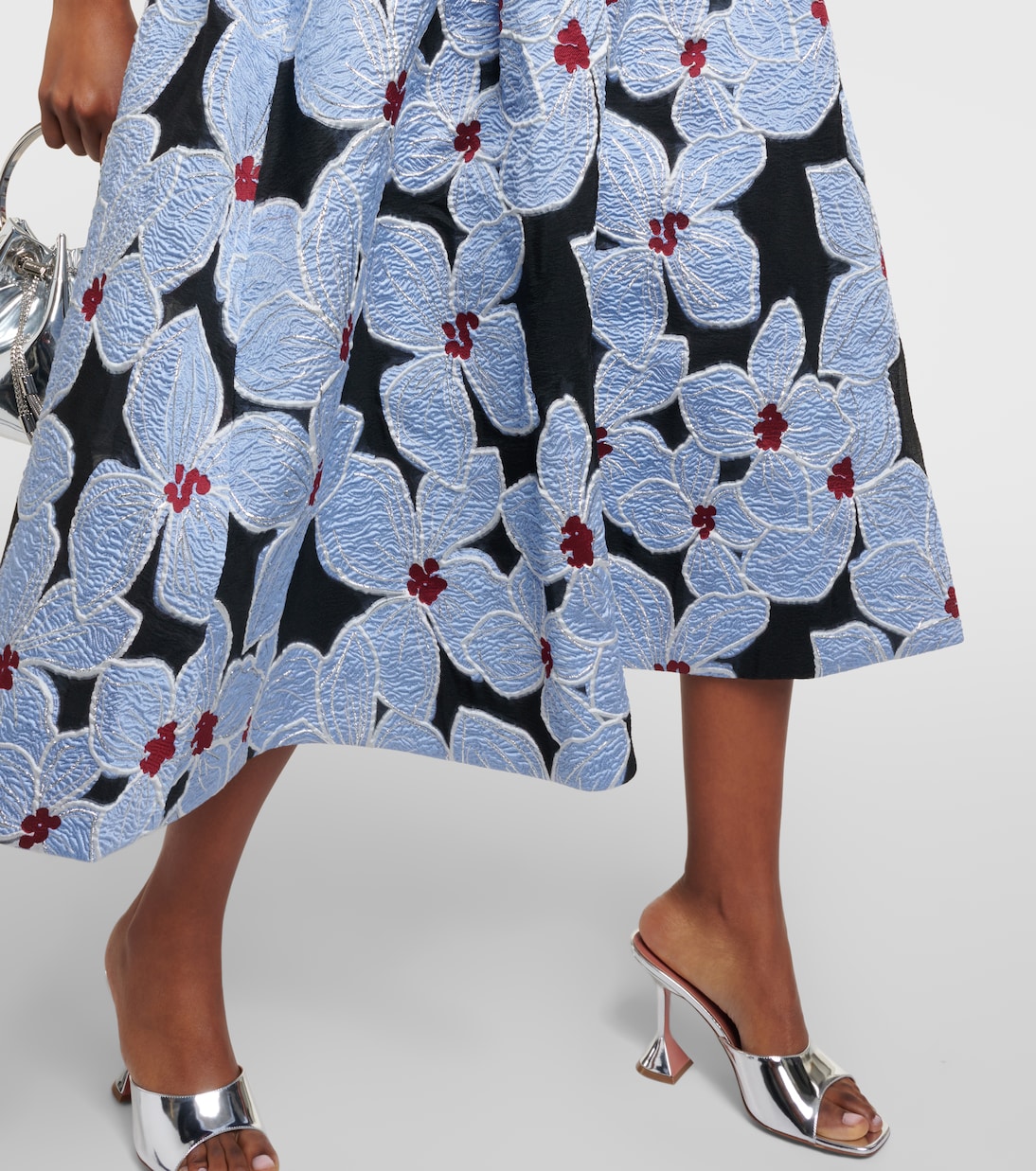 Robe midi Georgina brodée à fleurs | Rebecca Vallance