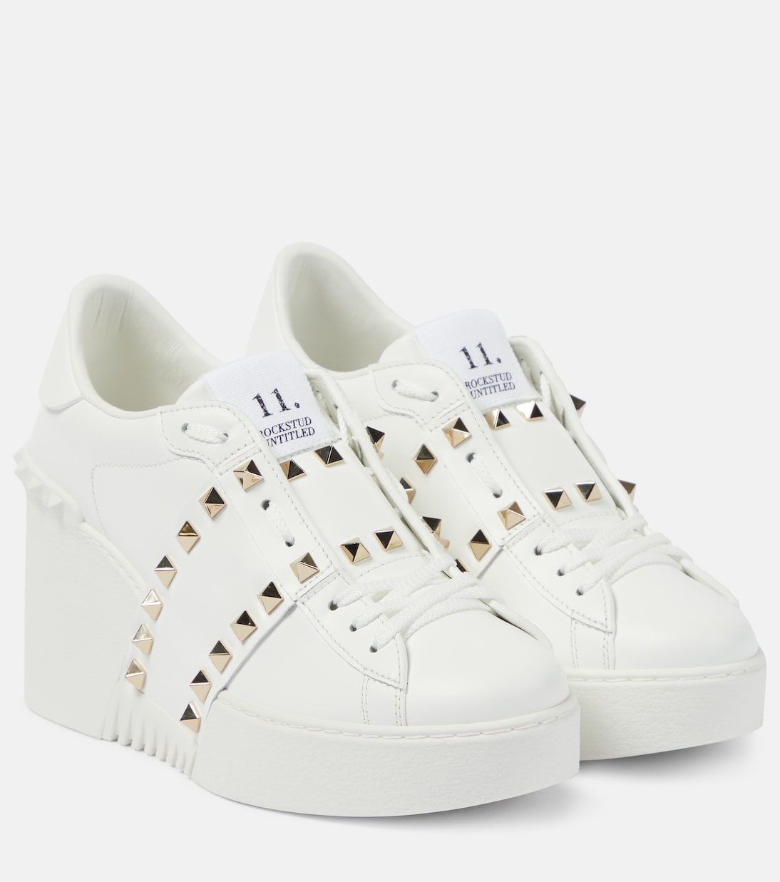 Open Disco leather wedge sneakers | Valentino Garavani